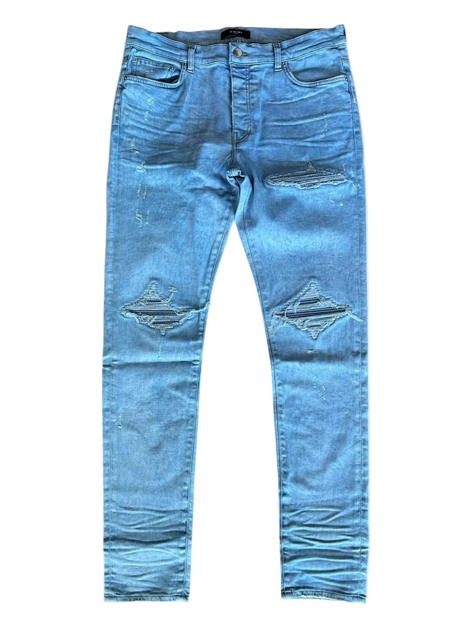 AMIRI OVER DYED MESH ASHLEY BLUE MX1 JEAN