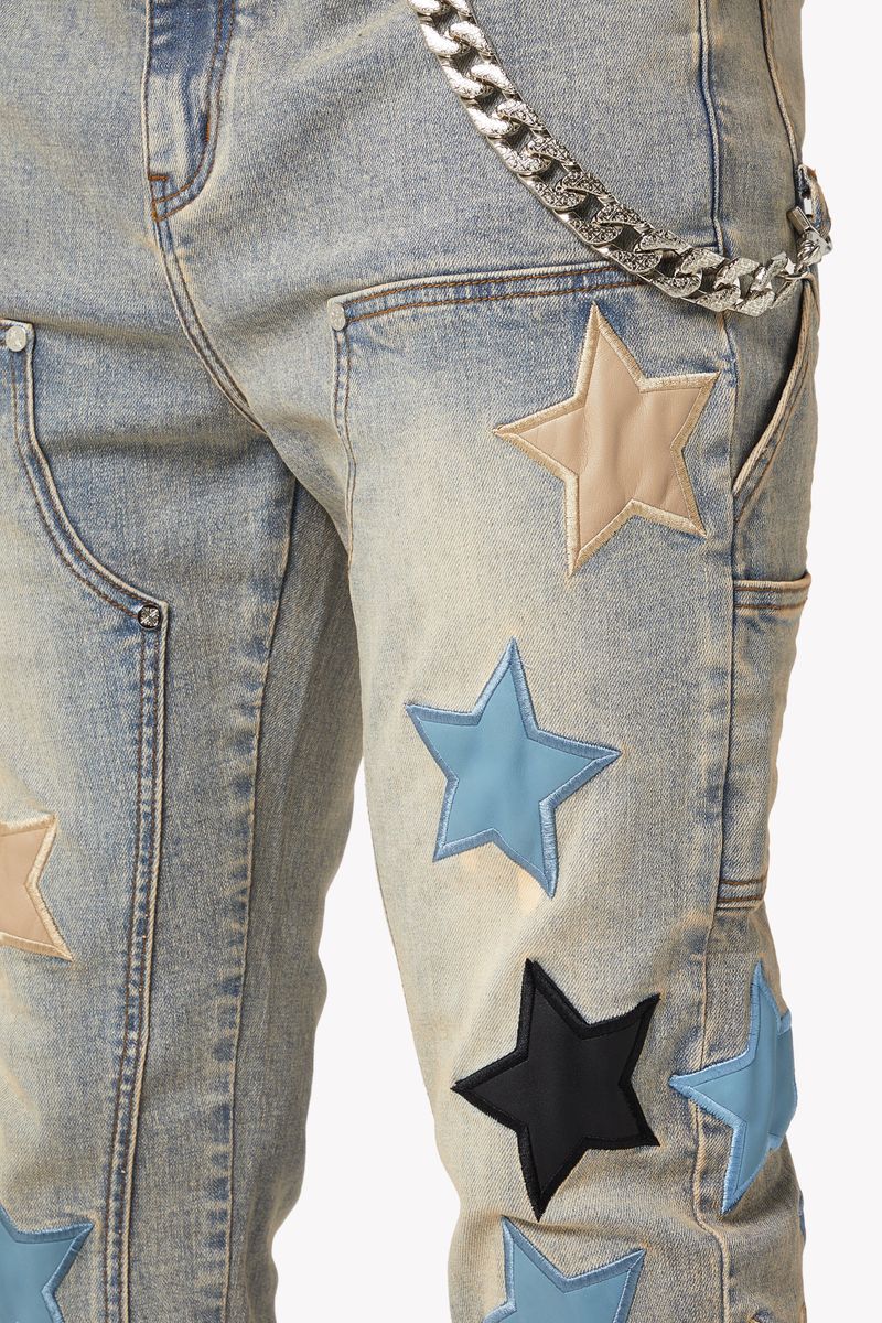 Powder Blue Vintage Stars Denim