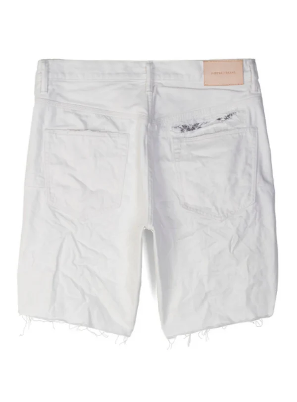 Purple-Brand Jean Shorts - Bandana Patch Work - White - P020