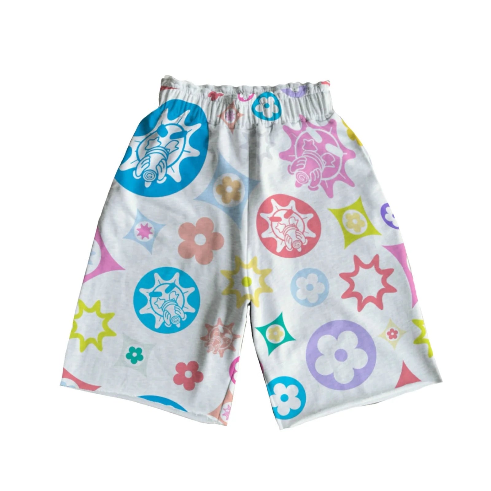 Glo Gang Flower Baggy Sweatshorts Heather Grey