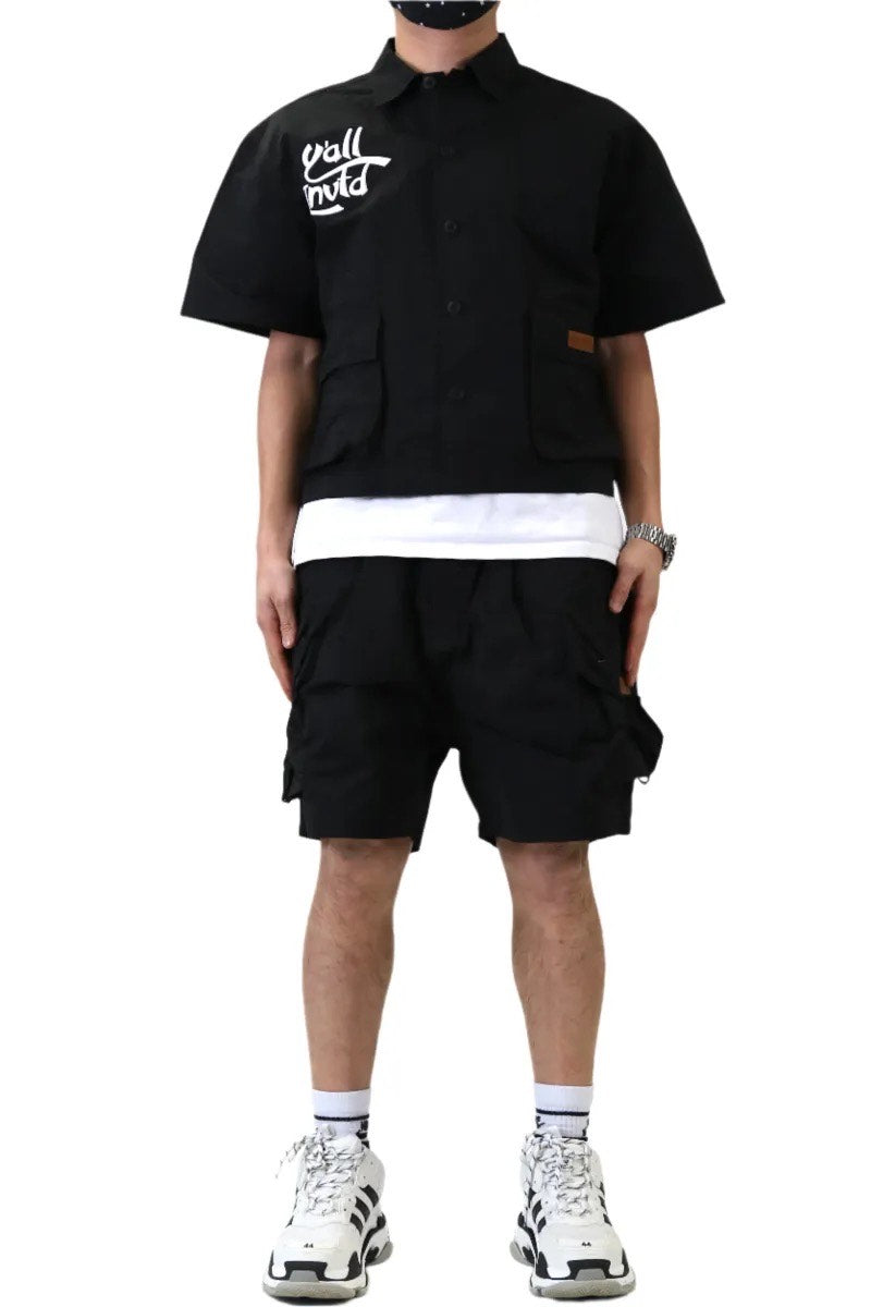 black Fine Ripstop Twill Boxy set