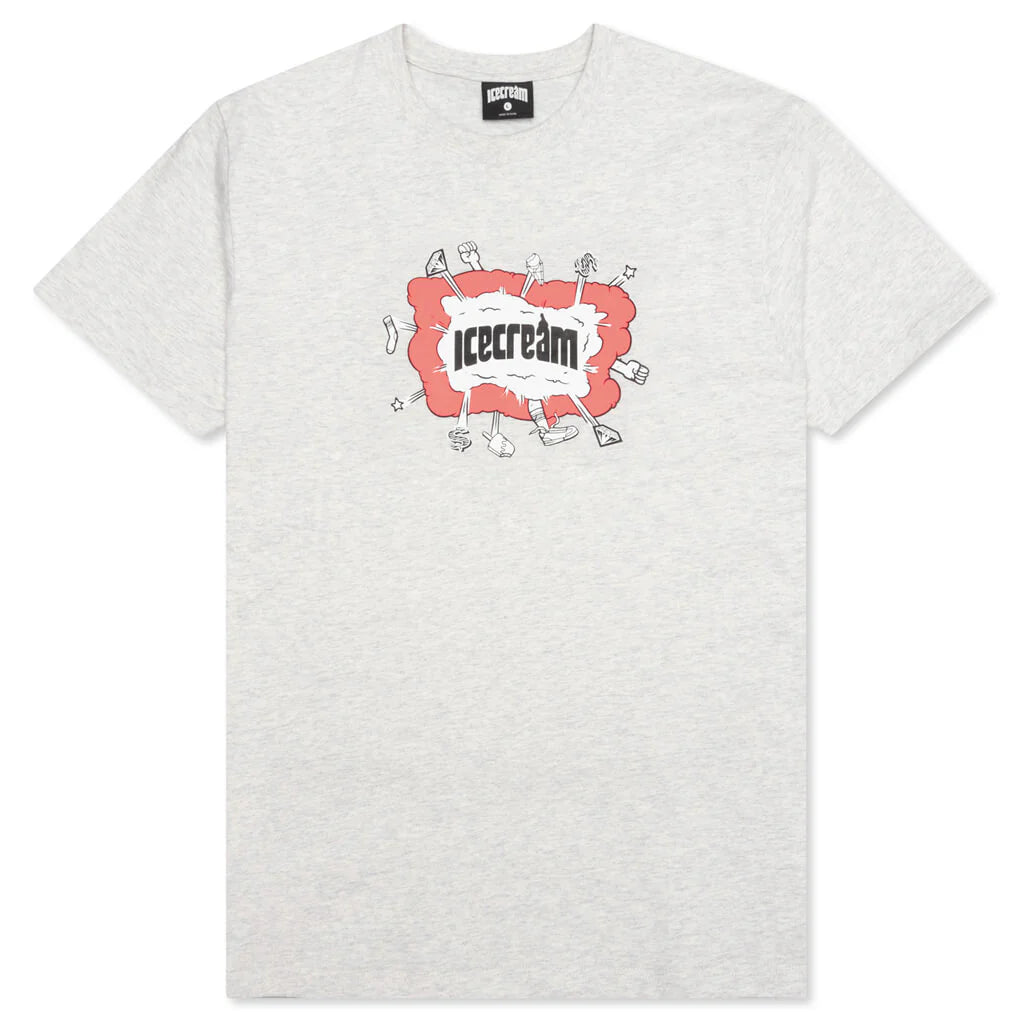 Icecream Fight S/S Tee - Light Heather Grey