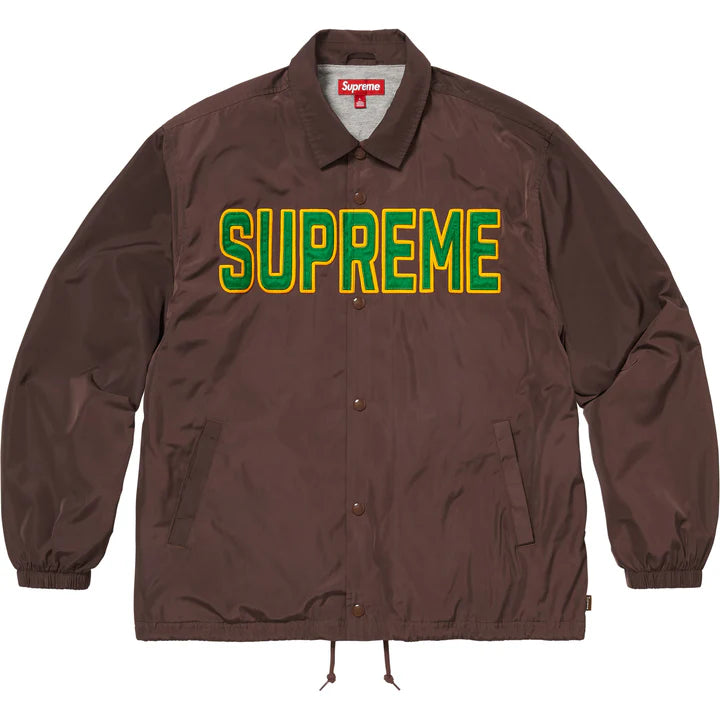 Supreme Spellout Coaches Jacket Brown