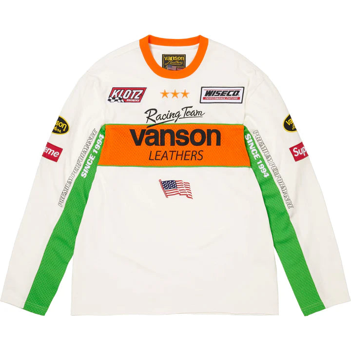 Supreme Vanson Leathers L/S Top White