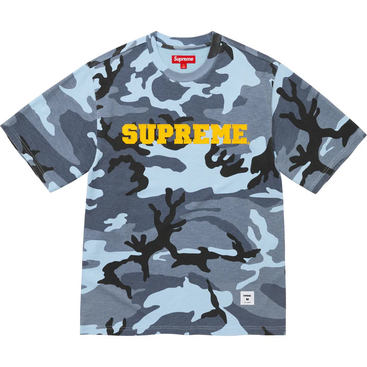 Collegiate Appliqué Short-Sleeve Top 'Blue Camo'