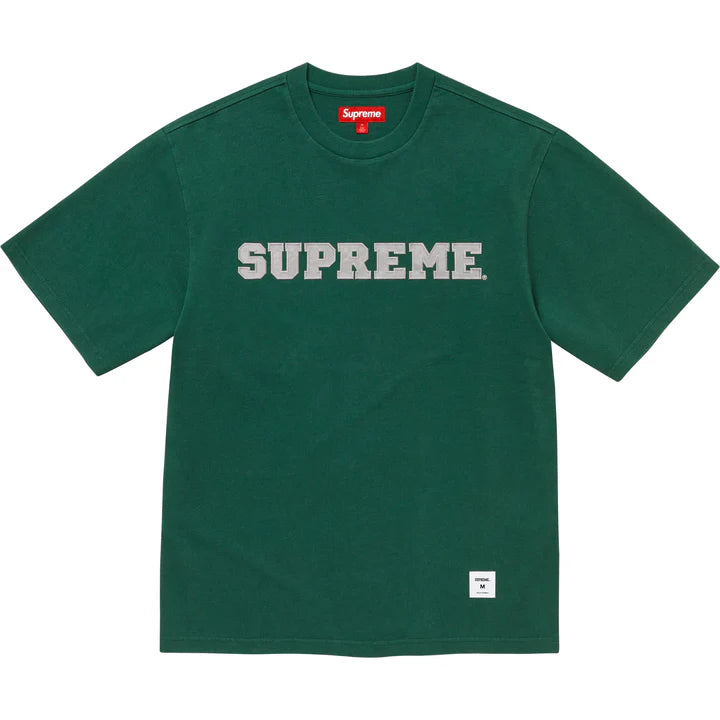 Collegiate Appliqué Short-Sleeve Top 'Dark Green'