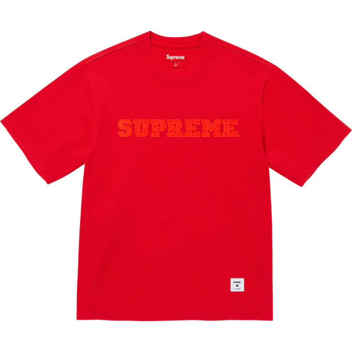 Collegiate Appliqué Short-Sleeve Top 'Red'