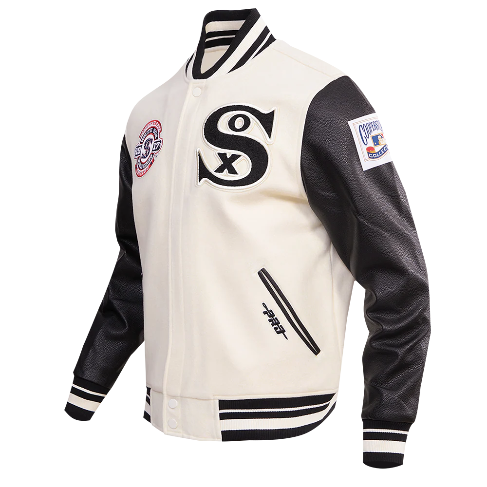MLB CHICAGO WHITE SOX RETRO CLASSIC MEN'S RIB WOOL VARSITY JACKET (eggshell)