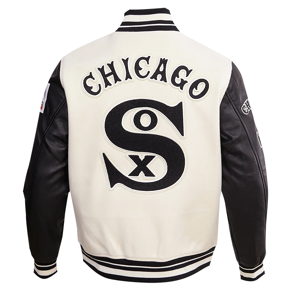 MLB CHICAGO WHITE SOX RETRO CLASSIC MEN'S RIB WOOL VARSITY JACKET (eggshell)
