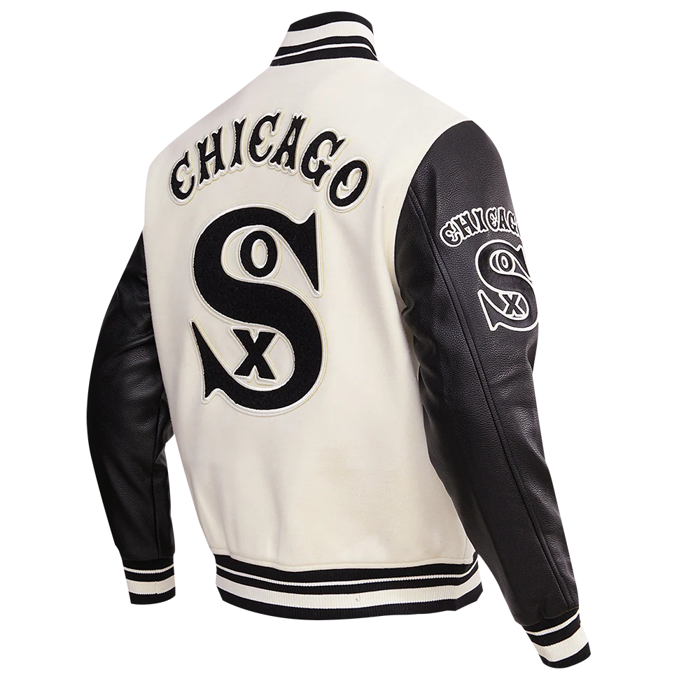 MLB CHICAGO WHITE SOX RETRO CLASSIC MEN'S RIB WOOL VARSITY JACKET (eggshell)