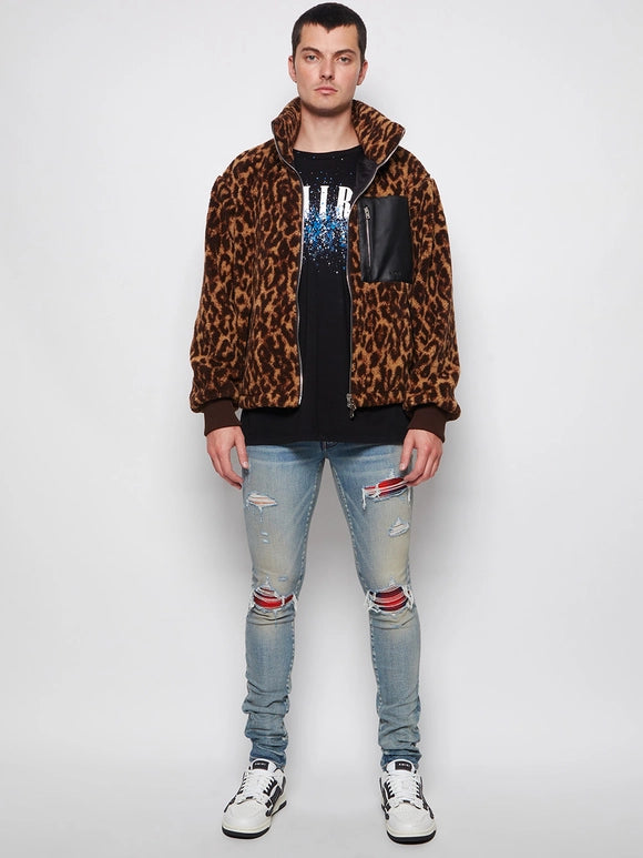 Amiri Plaid MX1 Slim-fit Jean Clay Indigo and Red