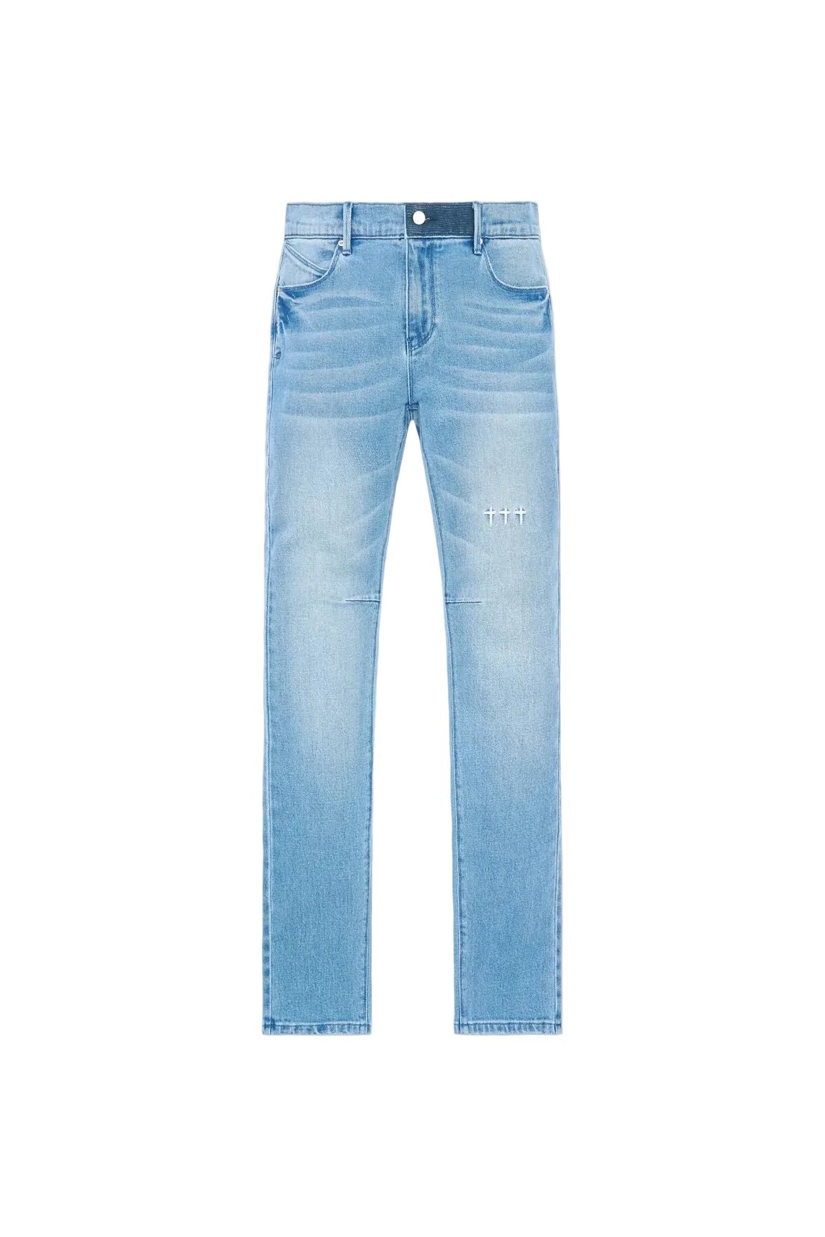 CLAYTON SKINNY JEAN | GLACIER BLUE CROSS TRIAD