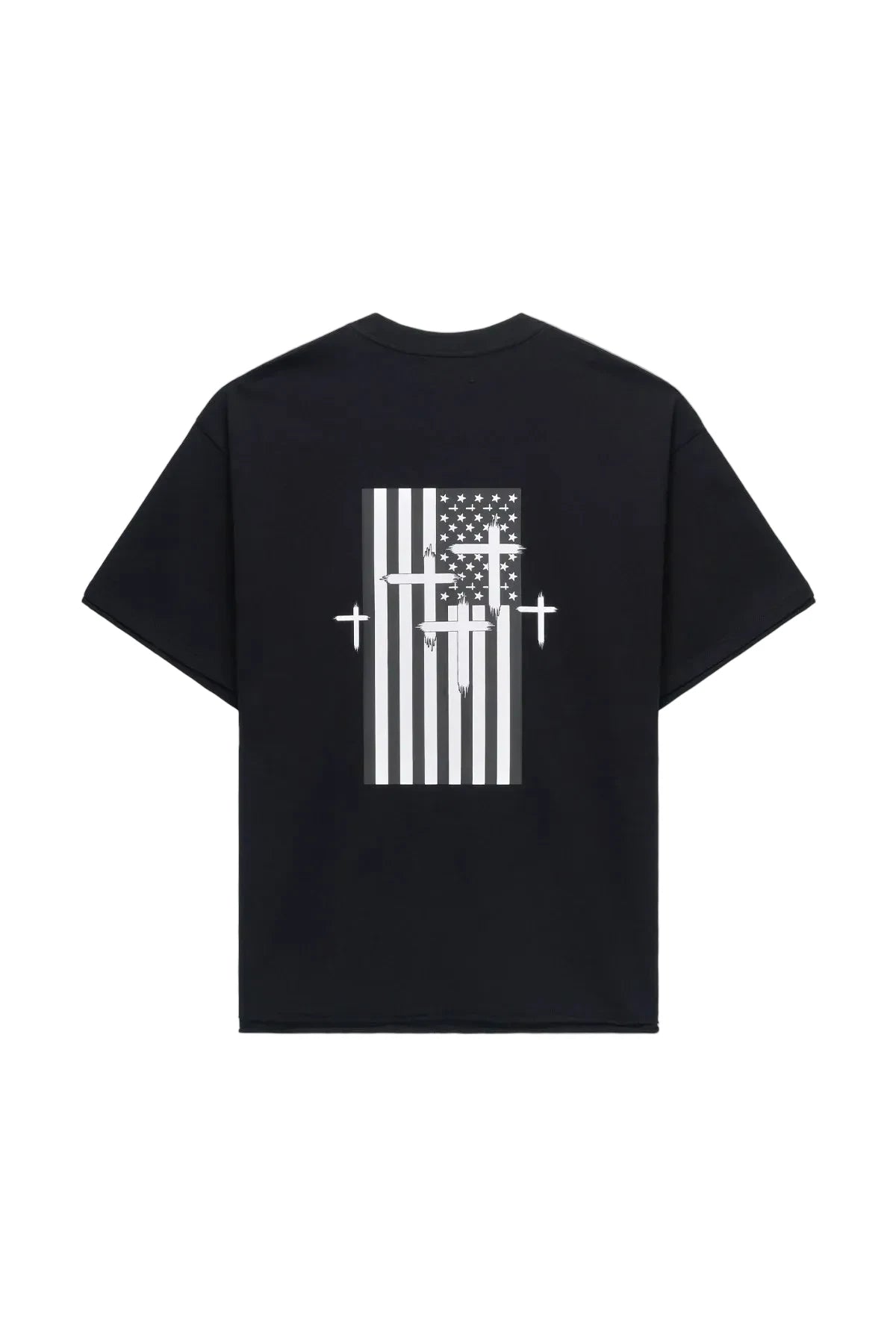 ELIAN DOUBLE LAYERED TEE | BLACK RTA FLAG