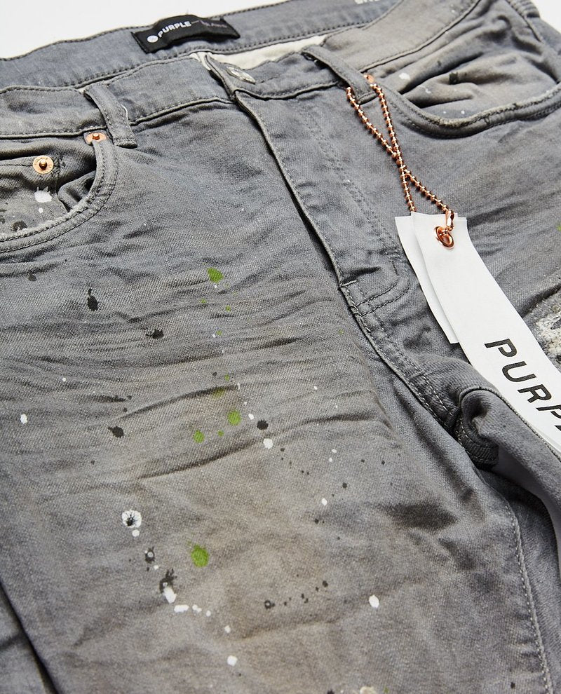 PURPLE P001 Low Rise Skinny Vintage Grey Paint