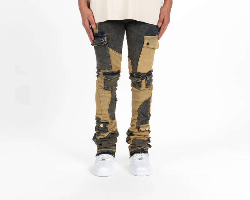 MY PLEASURE" CARGO FLARE STACK DENIM – P H E E L I N G S