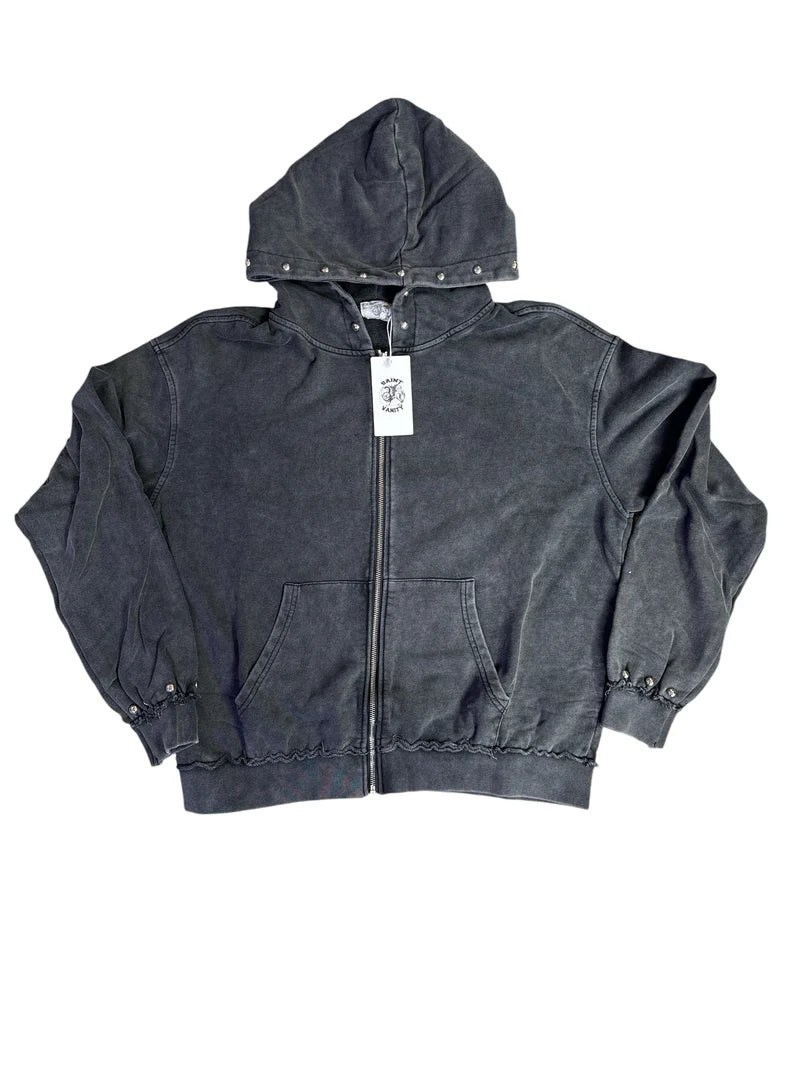 Saint Vanity Charcoal Zip-Up Hoodie