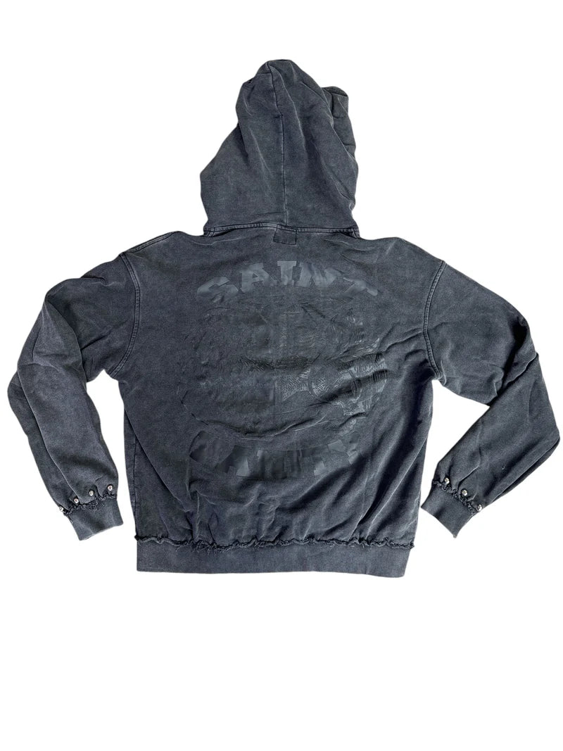 Saint Vanity Charcoal Zip-Up Hoodie