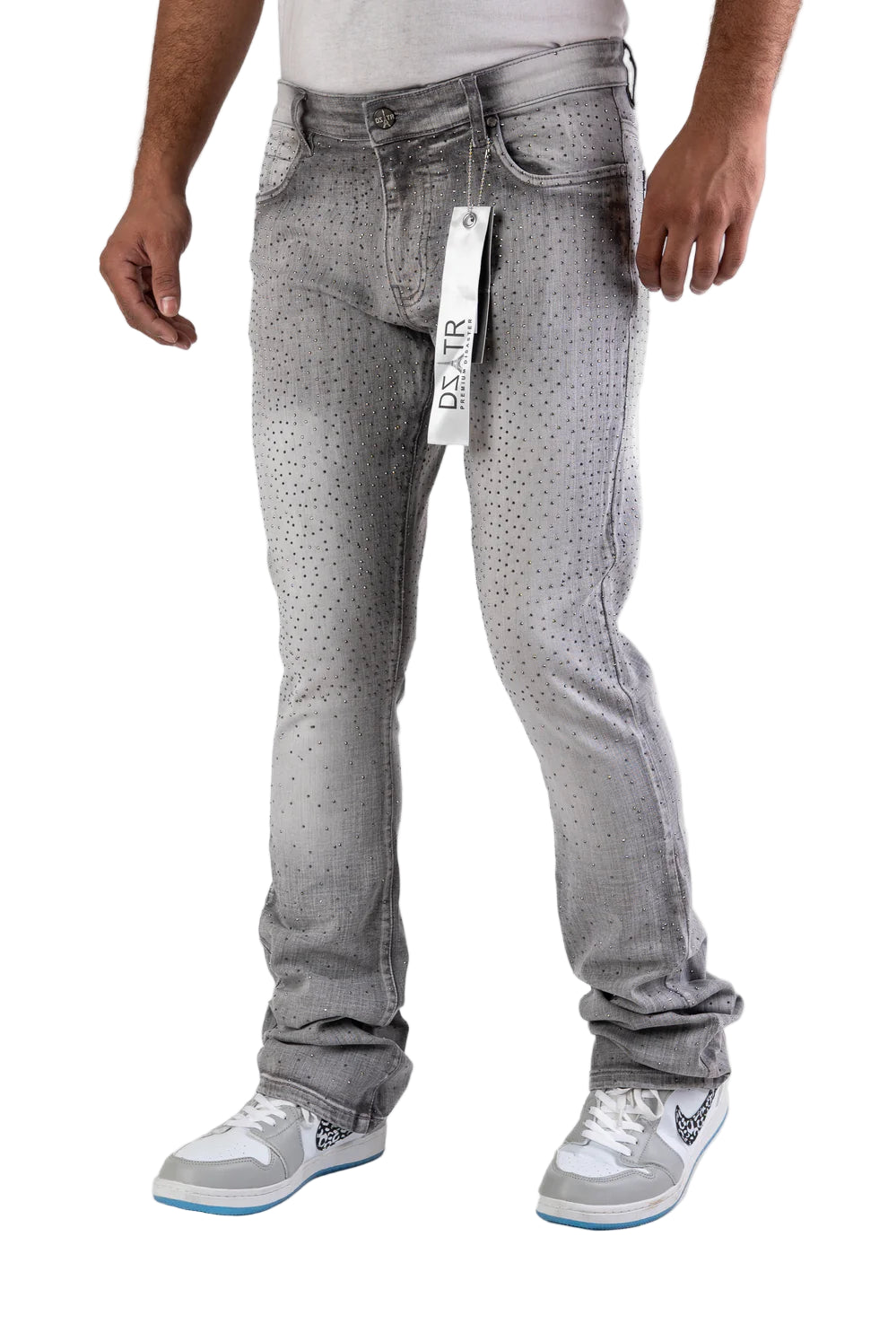 MENS CLASSIC ULTRA STRETCH DENIM - STACKED GREY STONE DZTR-492