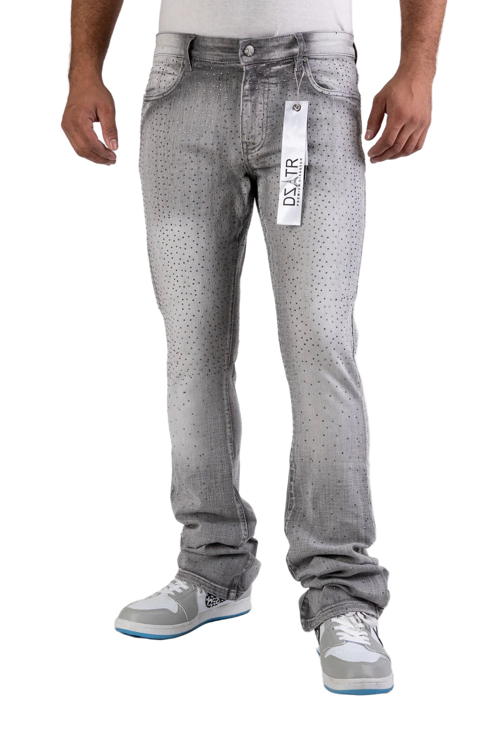 MENS CLASSIC ULTRA STRETCH DENIM - STACKED GREY STONE DZTR-492