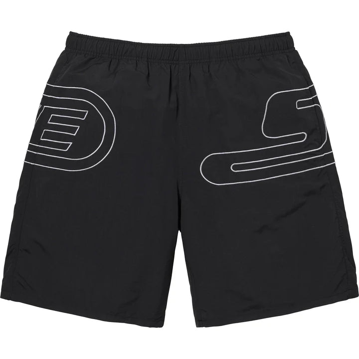big logo nylon shorts black