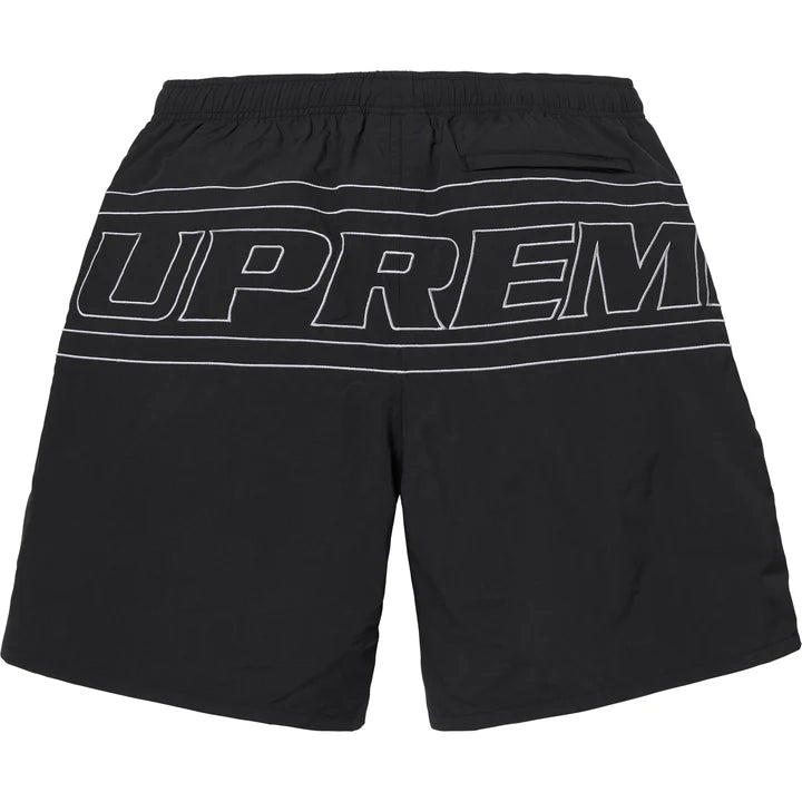 big logo nylon shorts black