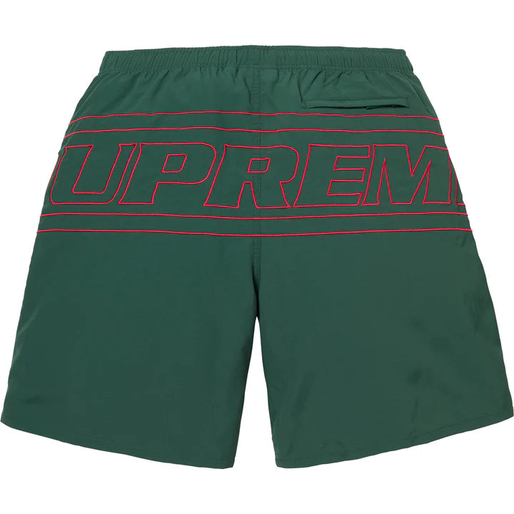 big logo nylon shorts green