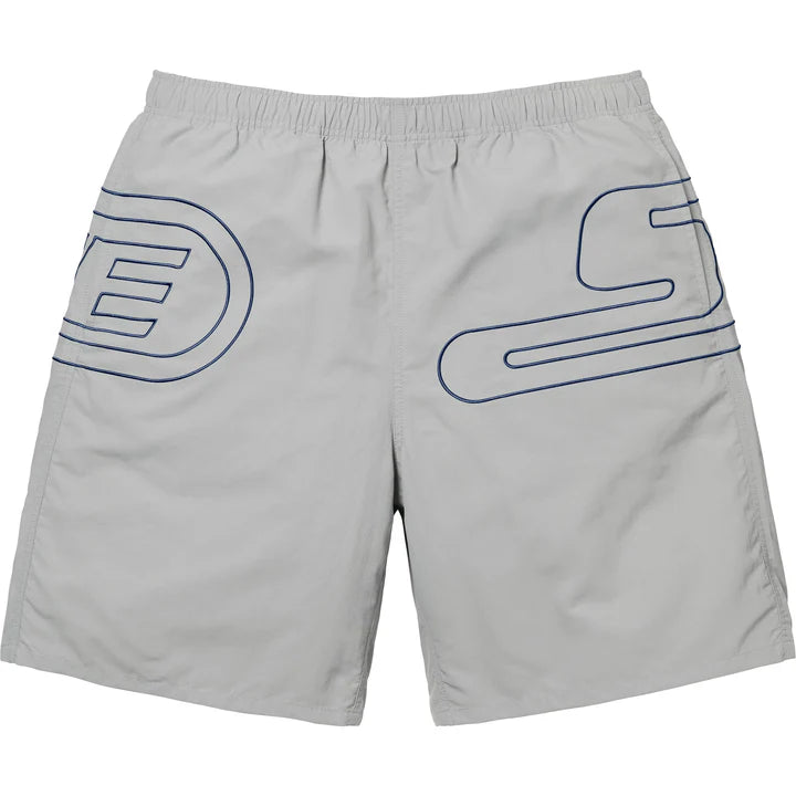 big logo nylon shorts grey