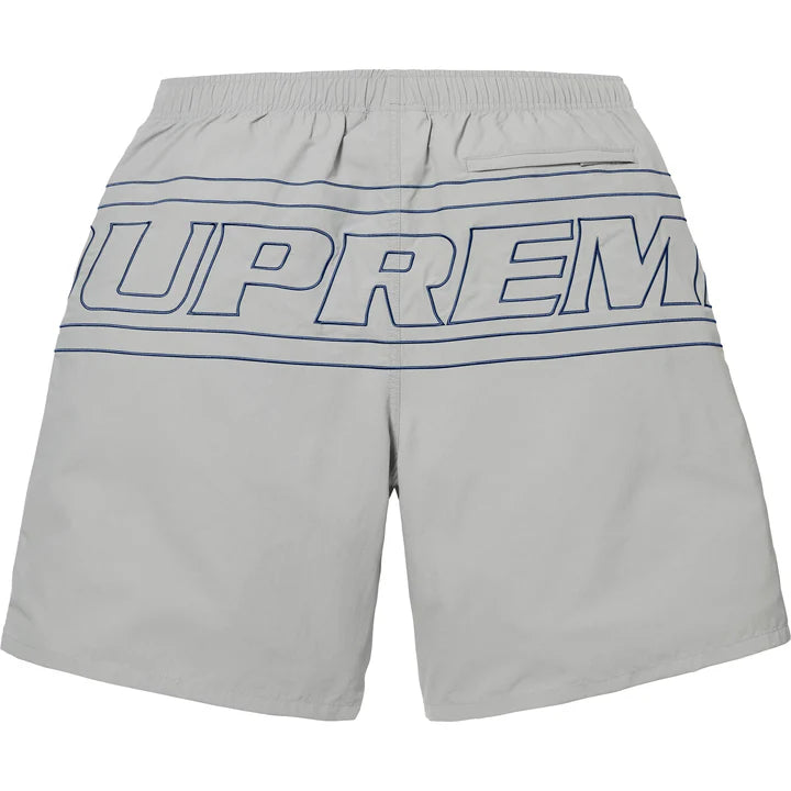 big logo nylon shorts grey