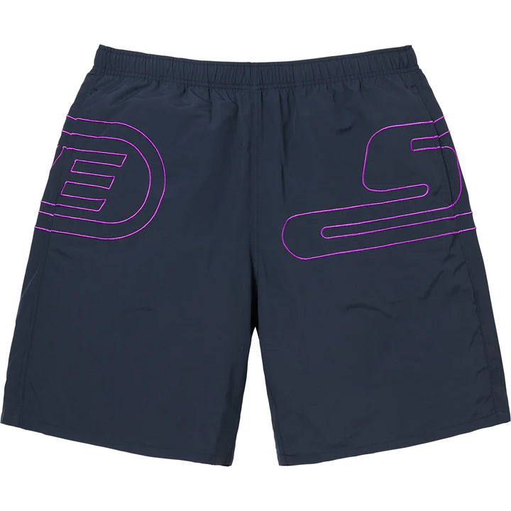 big logo nylon shorts navy
