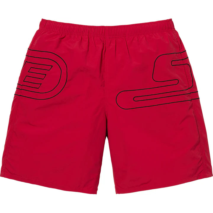 big logo nylon shorts red