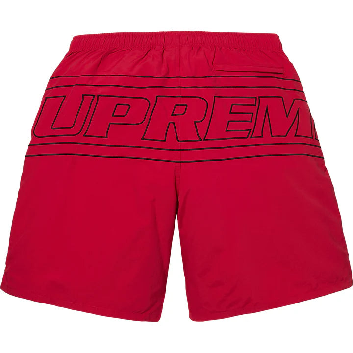 big logo nylon shorts red