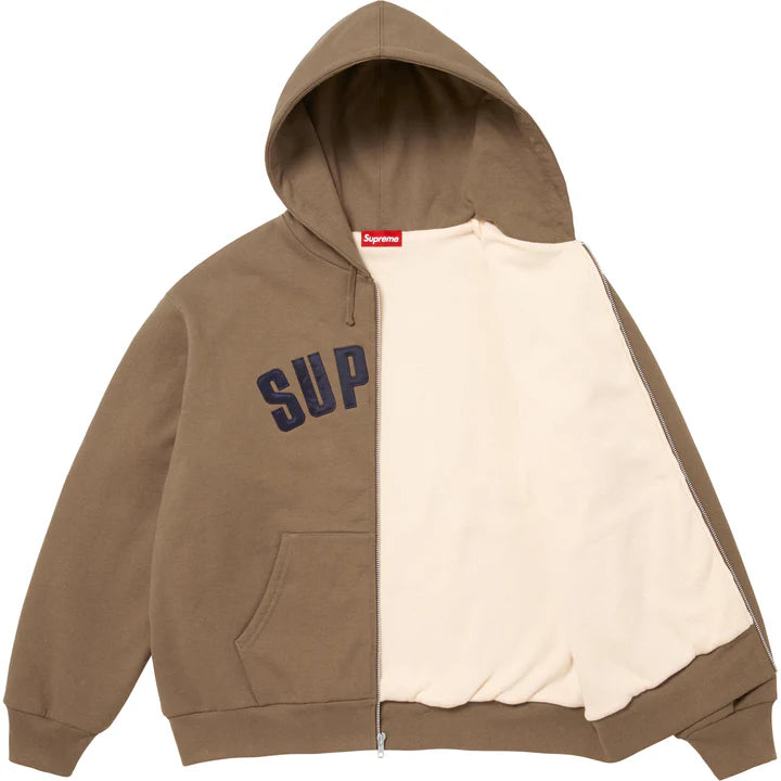 Arc Thermal Lined Zip Up Hooded Sweatshirt 'Dusty Brown'