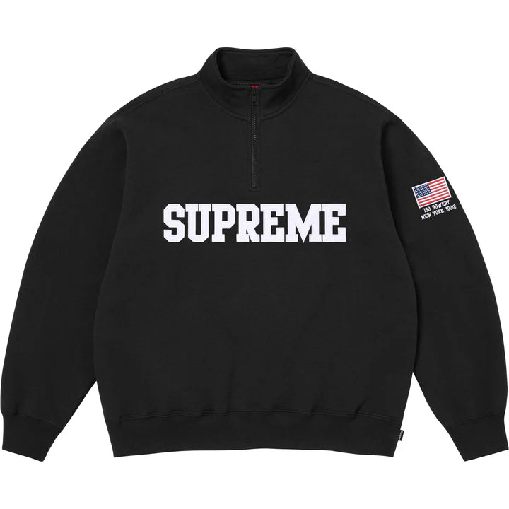 Supreme Shop Flag Half Zip Pullover Black