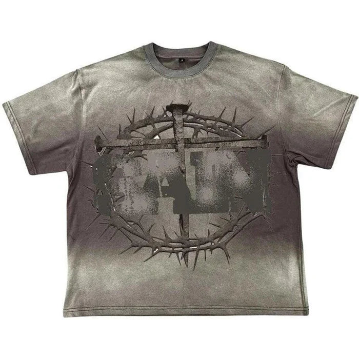 Saint Vanity Cross Tee Grey