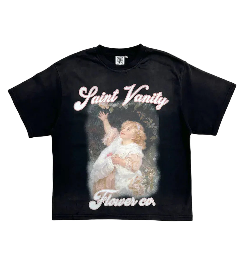 Saint Vanity Flower Girl Tee Black