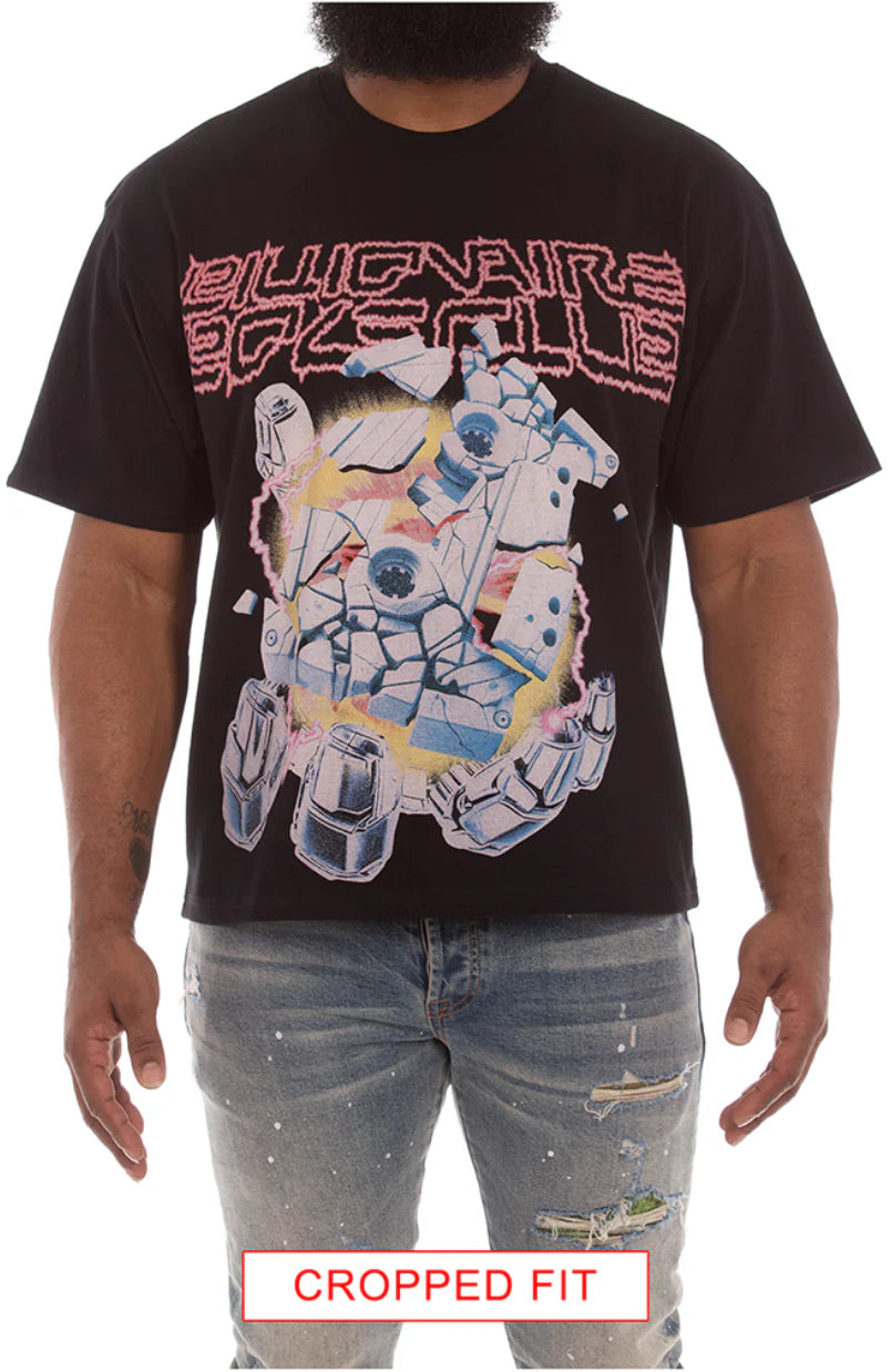 Billionaire Boys Club Abandon Planet SS Knit (Cropped Fit) (Black)