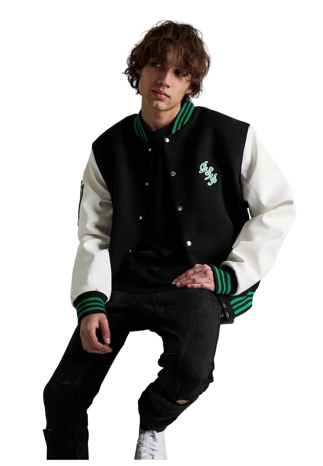 RTA MARTY JACKET | BLACK WHITE SCRIPT LOGO