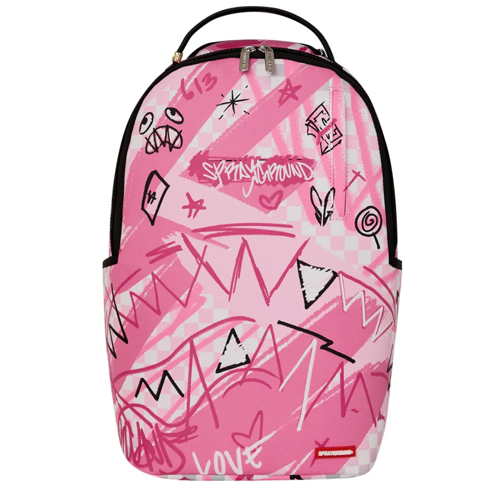 Sprayground Pink Smoke Check DLXSV Backpack