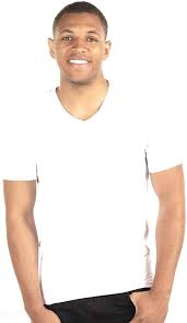 Stretch Slim Fit T-Shirt, V Neck (white)