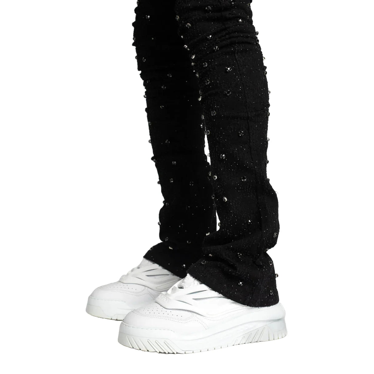 GUAPI ALL BLACK EMBELLISHED DENIM