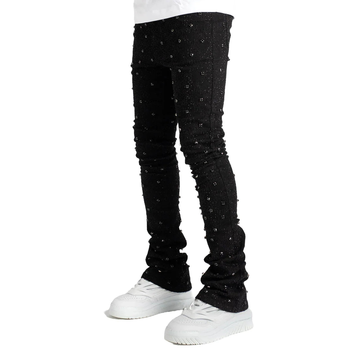 GUAPI ALL BLACK EMBELLISHED DENIM