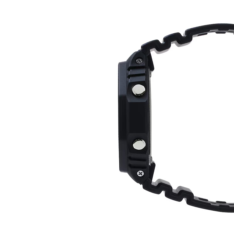 Men's Casio G-Shock Icon Analog-Digital Black Resin Strap Watch with Black Dial (Model: GA2100-1A)