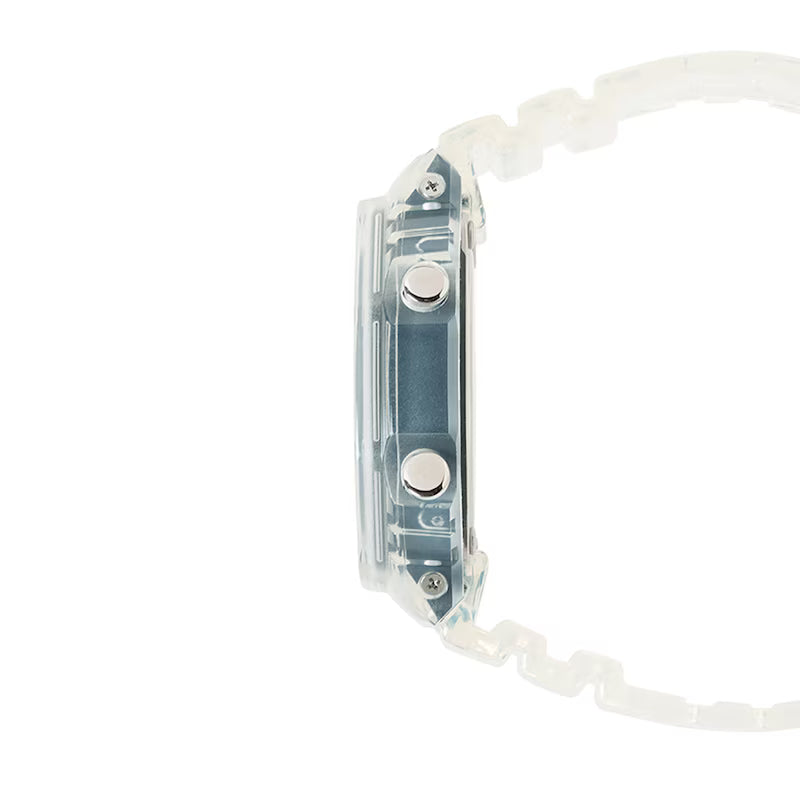 Men’s Casio G-Shock Analog Digital Clear Resin Strap Watch with Silver-Tone Dial (Model: GA2100BM-7A8)