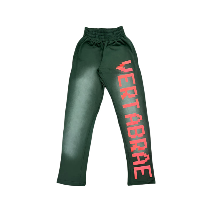 Vertabrae Washed Sweatpants Green / Red