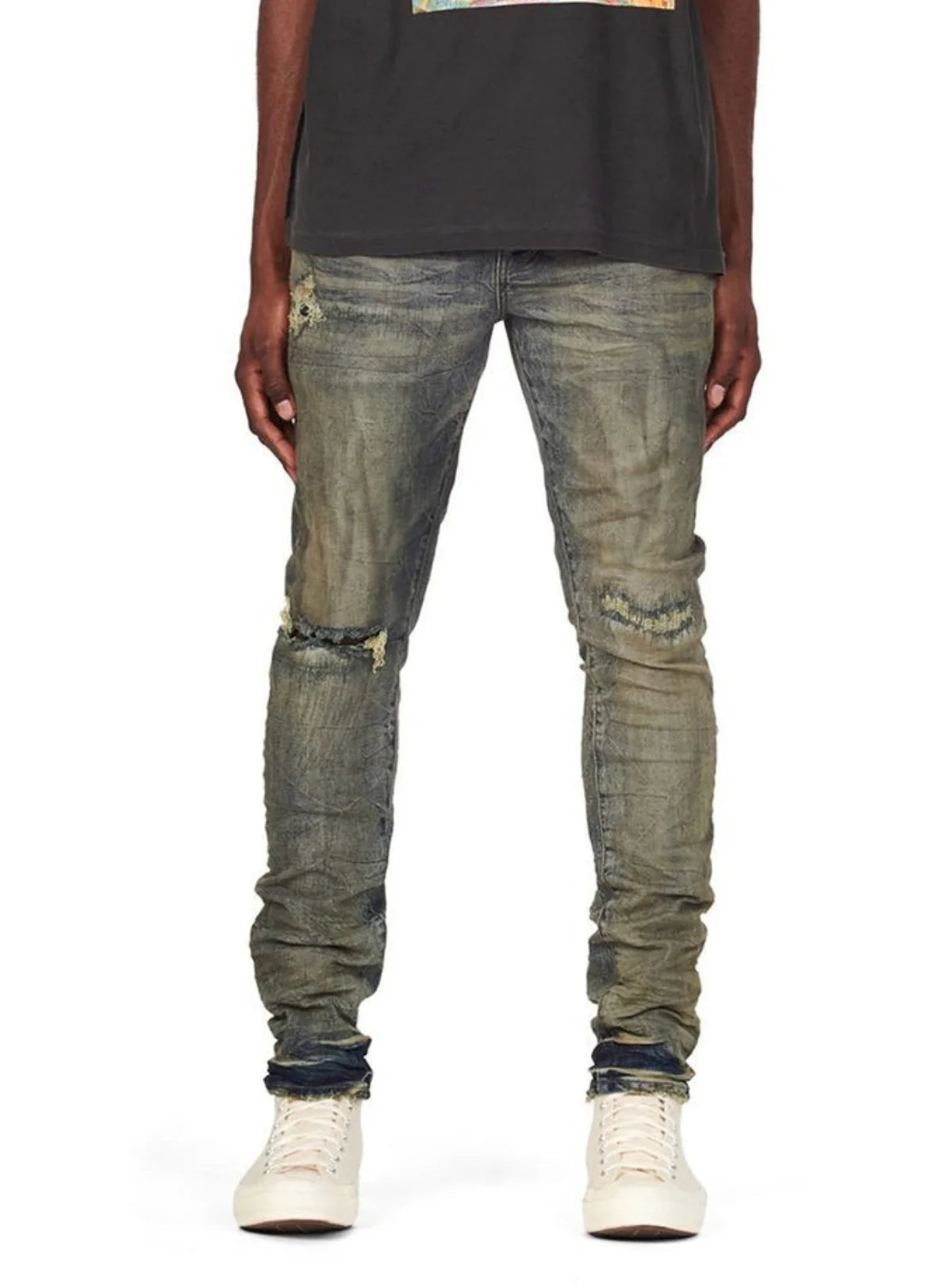 Purple-Brand Jeans - Dirty Vintage Overdyed Olive Drab