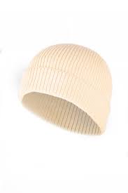 Wool Blend Beanie (Cream)