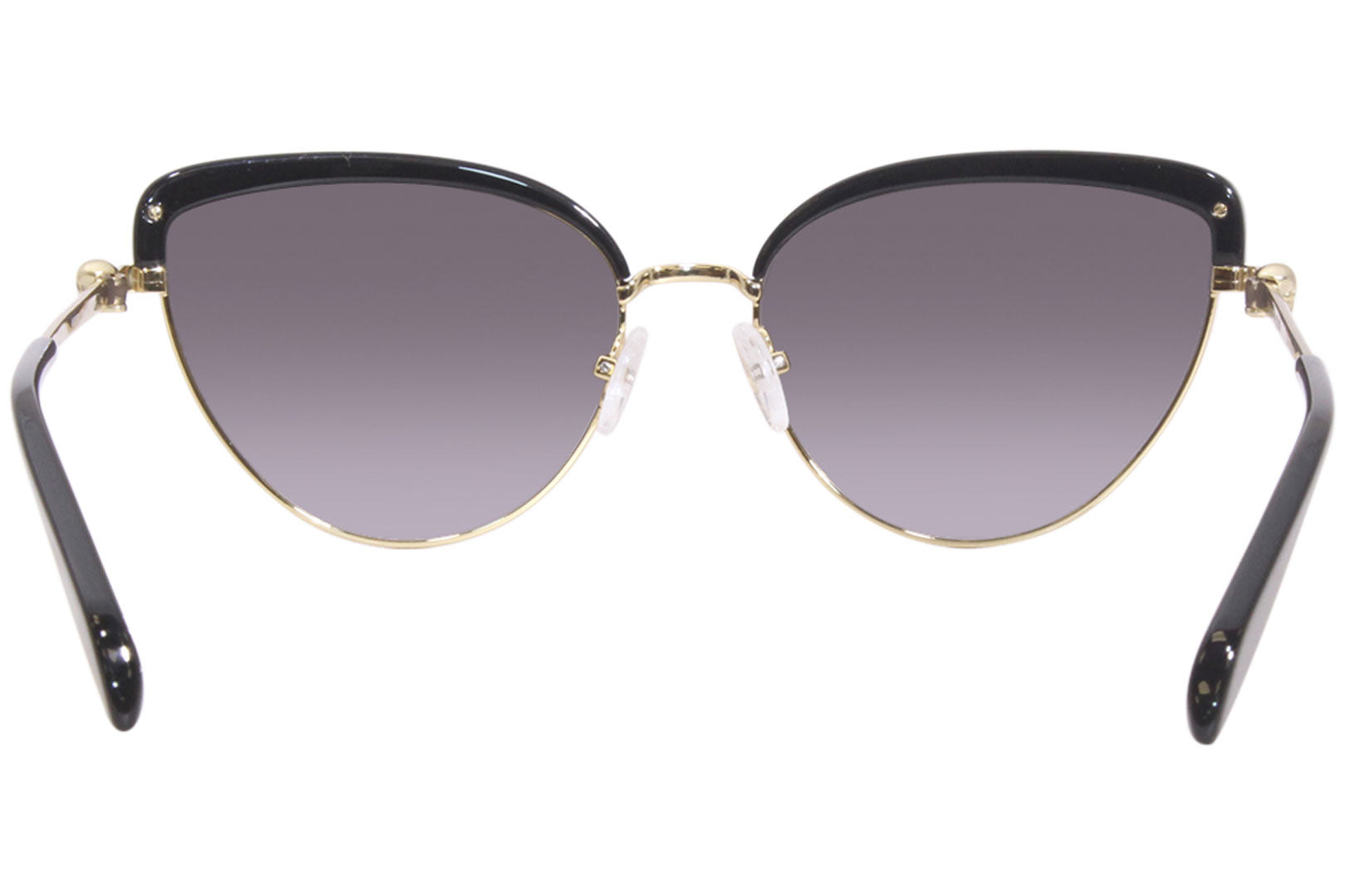Alexander McQueen BLACK REGTANGLE SUNGLASSES WITH GOLD TRIM
