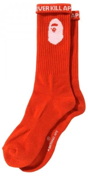 A Bathing Ape Men Ape Head Socks (orange)