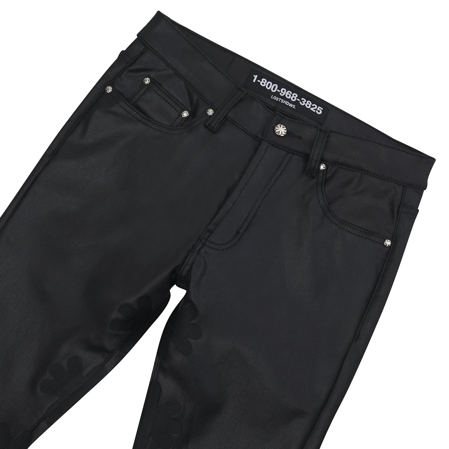 Lost Shdws Black on Black Waxed Denim | Black