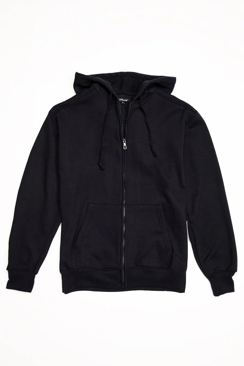 Full Zip Hoodie, Performance Fleece (Black)